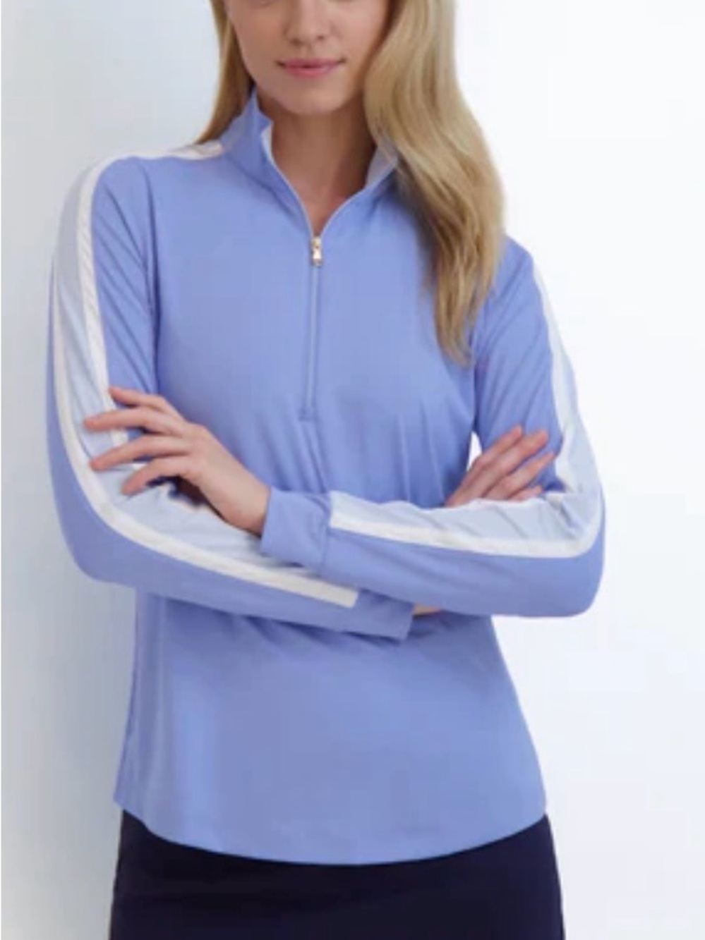 Fairway & Greene Erynn Zip Mock with Pebble Beach Logo